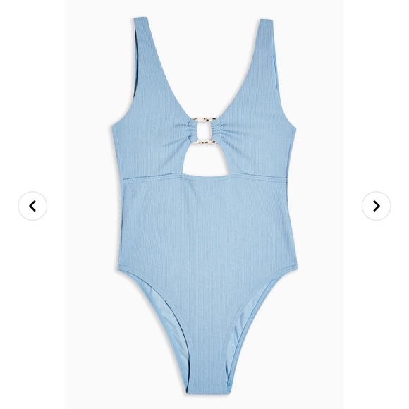 Topshop US 4 blue one piece swimsuit - Picture 2 of 3